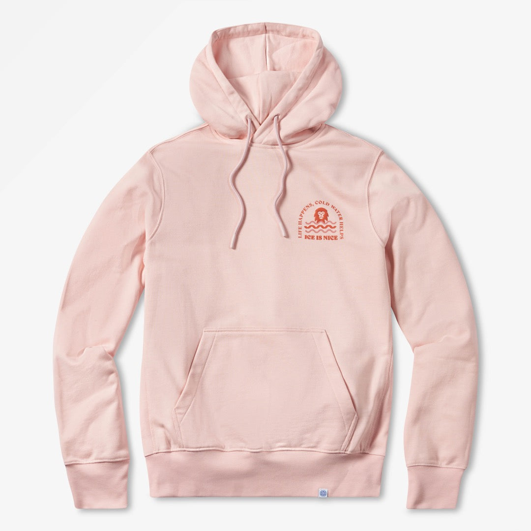 Women's Life Happens Cold Water Helps Pink Hoodie